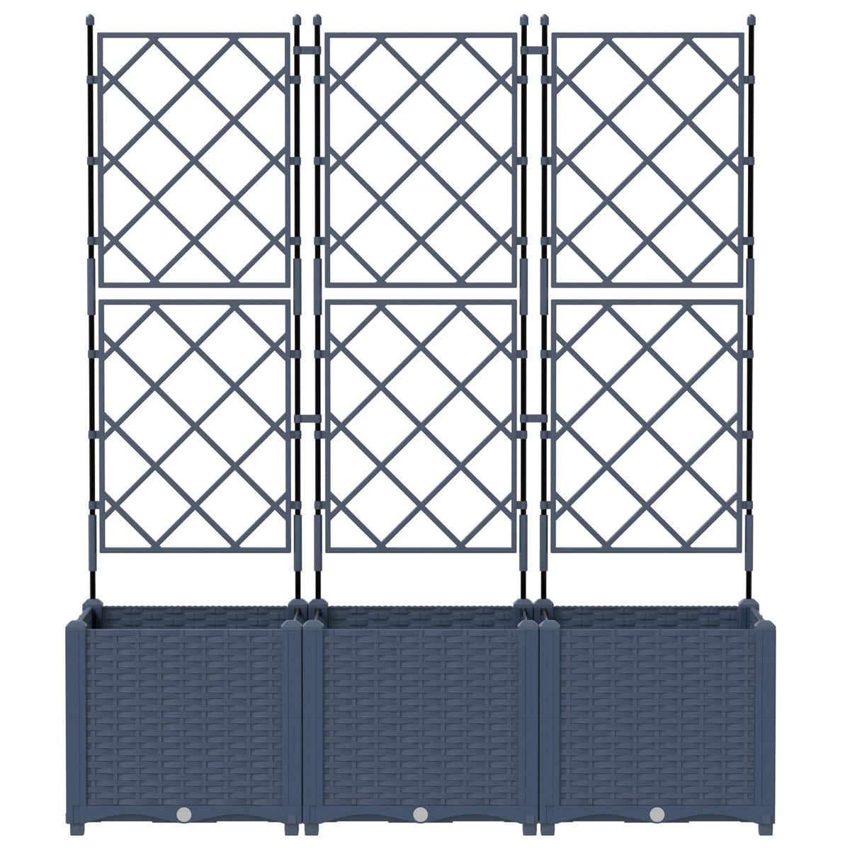 Macetero De Jardín 3 Uds. Gris 120 X 40 X 143 Cm Pp_3