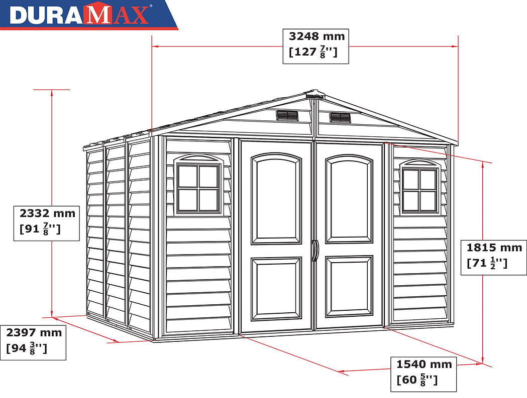 Caseta Jardín Woodside 10×8 Pvc Marfil/marrón_4