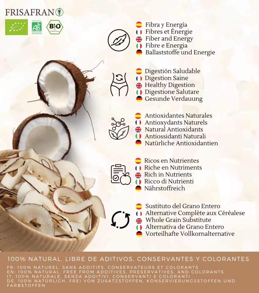 Chips De Coco Ecológicos | Deshidratados | Frisafran 500 G_2