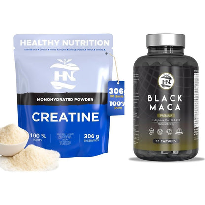 Pack Black Maca 20:1 Con L-arginina Y Zinc (50 Cápsulas) + Creatina Monohidrato En Polvo Sin Sabor (306 G)_0