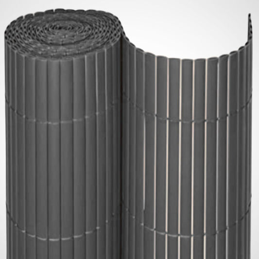 Cañizo Pvc Doble Cara| 1x3 M| Color Gris| Lamas 11 Mm| Composición 100% Pvc| Bridas De Sujeción Incluidas_0