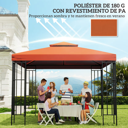 Techo Reemplazo Para Carpa Outsunny Rojo 300x300 Cm_5