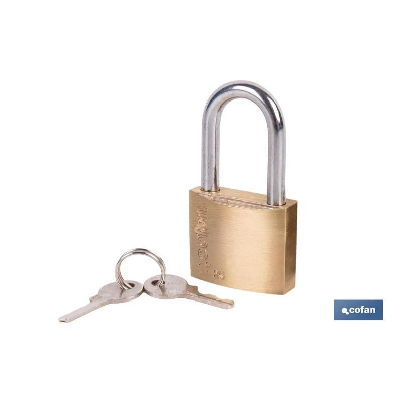 Candado Latón A/largo Quality Plus 25mm Llaves Iguales_0