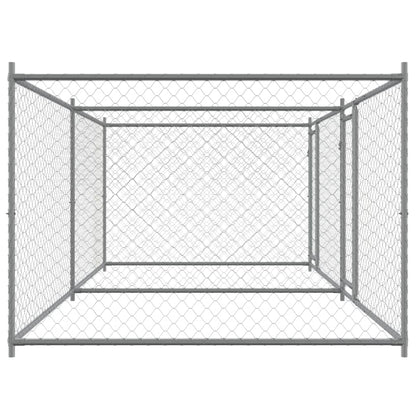Jaula De Perros Con Puertas Acero Galvanizado Gris 4x2x1,5 M_4