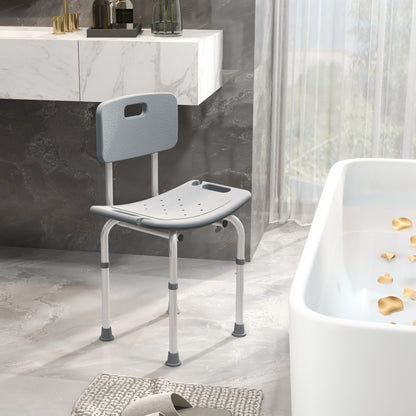 Homcom Silla Ducha Personas Mayores Con Respaldo Antideslizante Carga 136 kg_4