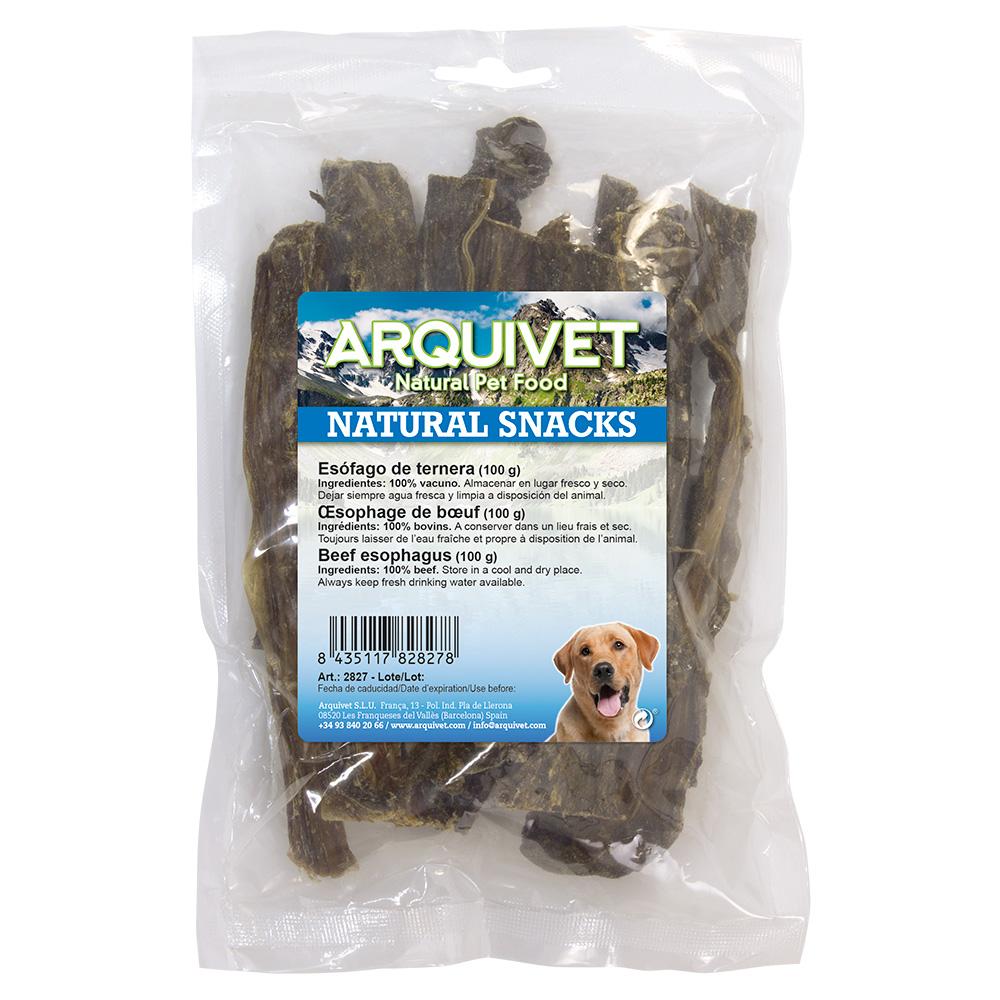 Snack natural para perros Esófago de ternera  Arquivet  100 g