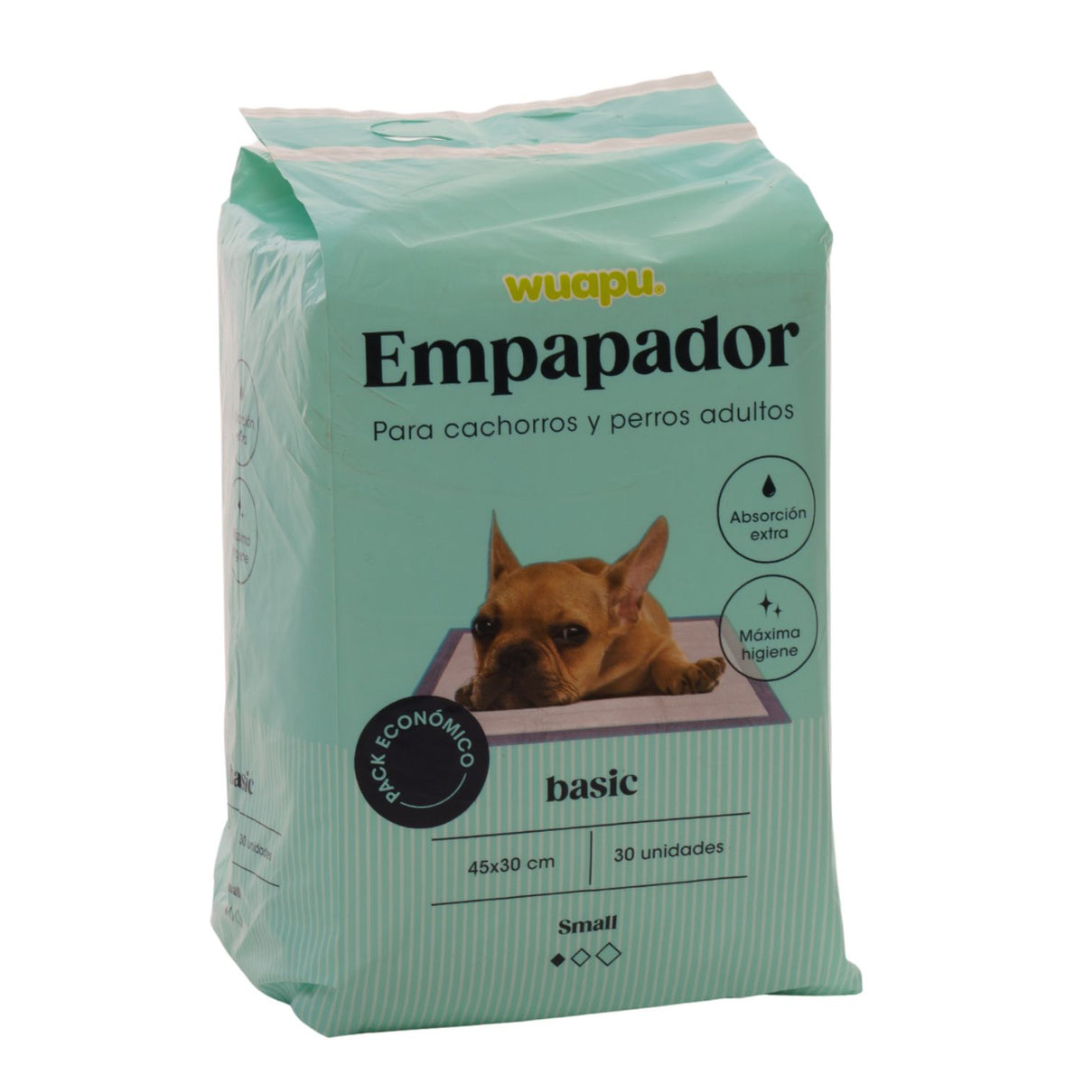 30 Empapadores Higiénicos Para Perro Wuapu, Gran Poder De Absorción. Talla S 45x30 Cm_0