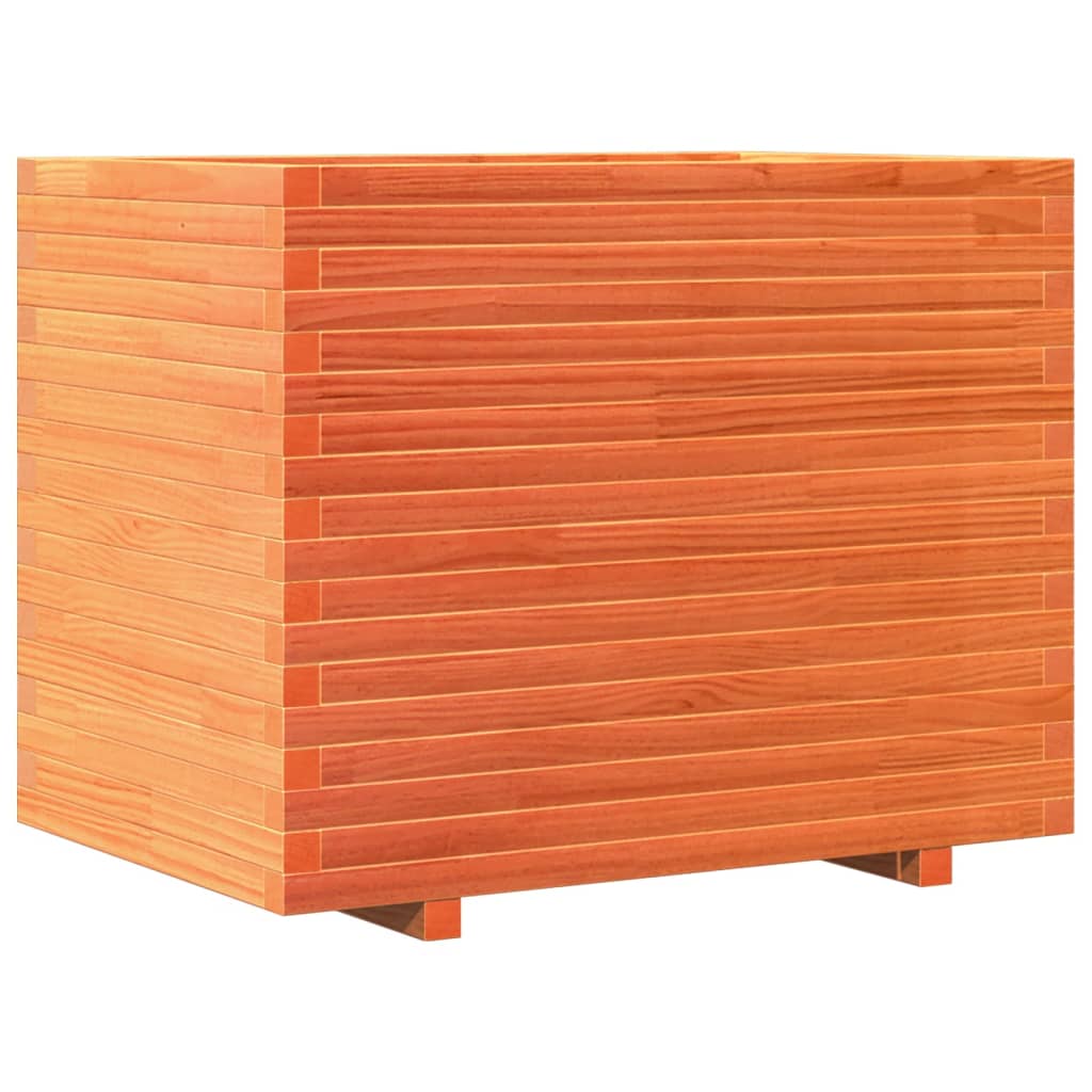 Jardinera Madera Maciza De Pino Marrón Cera 90x60x72,5 Cm_0