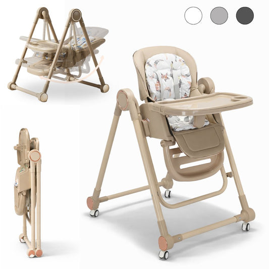 Trona Khaki Evolutiva 3 En 1 | Plegable Y Portátil Con Altura | Reposapiés | Respaldo Y Bandeja Todo Ajustables_0