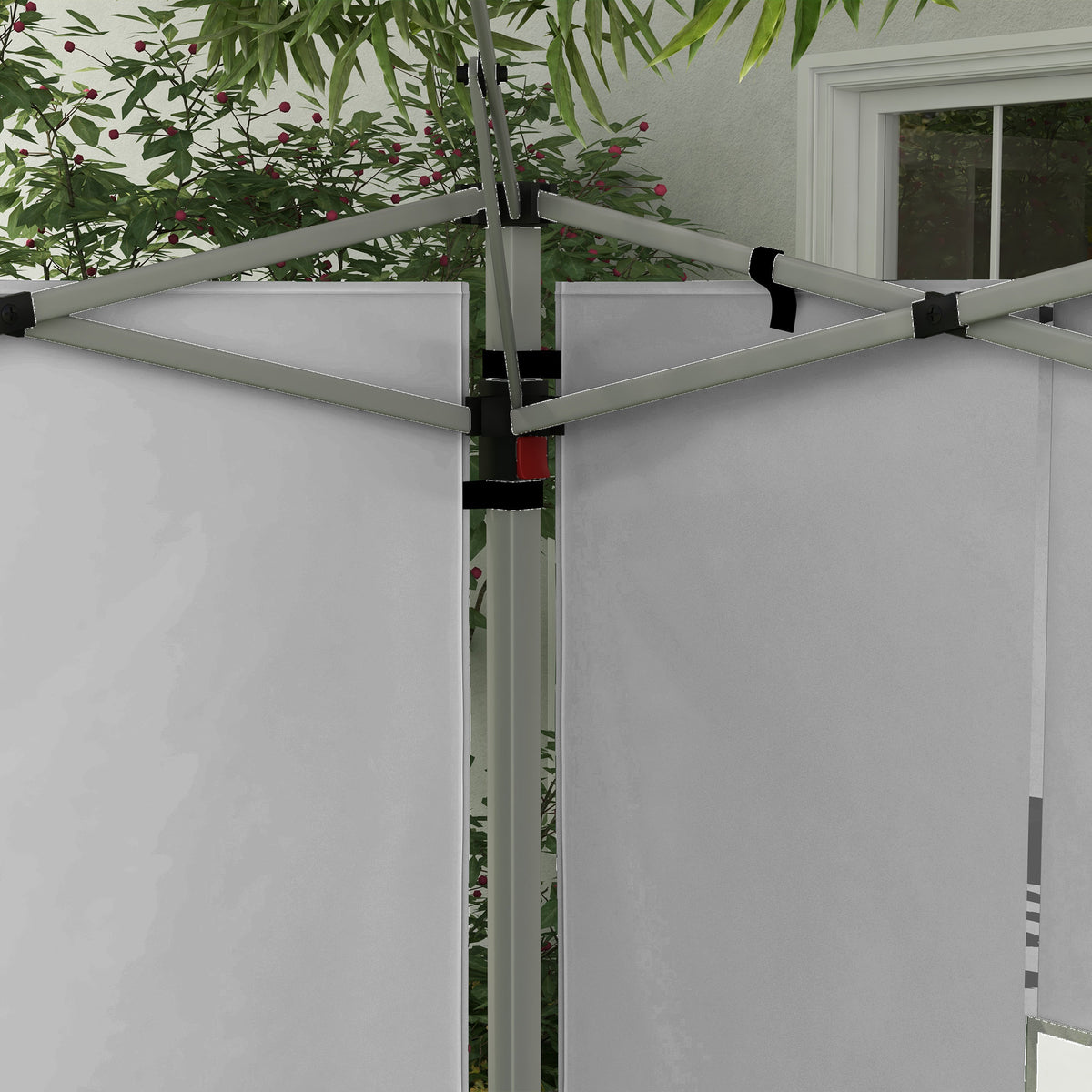 Outsunny Paredes Laterales Para Carpa De 2 Paneles 295x195 Cm Con Ventana Gris_3