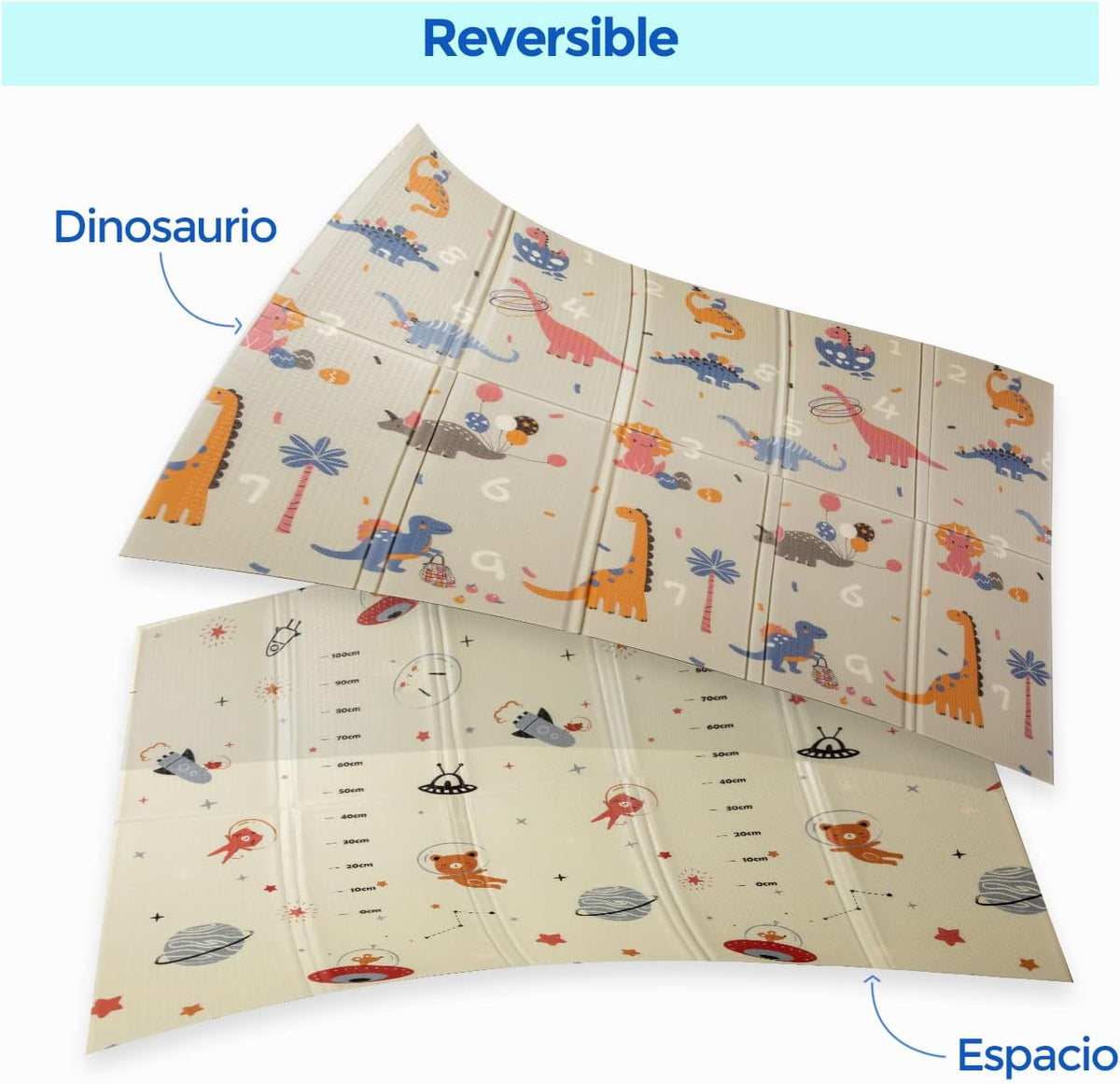 Alfombra Bebe, 1.5cm Grosor, Diseño Infantil, 200 X 180 Cm, Acolchada De Xpe, Reversible_1