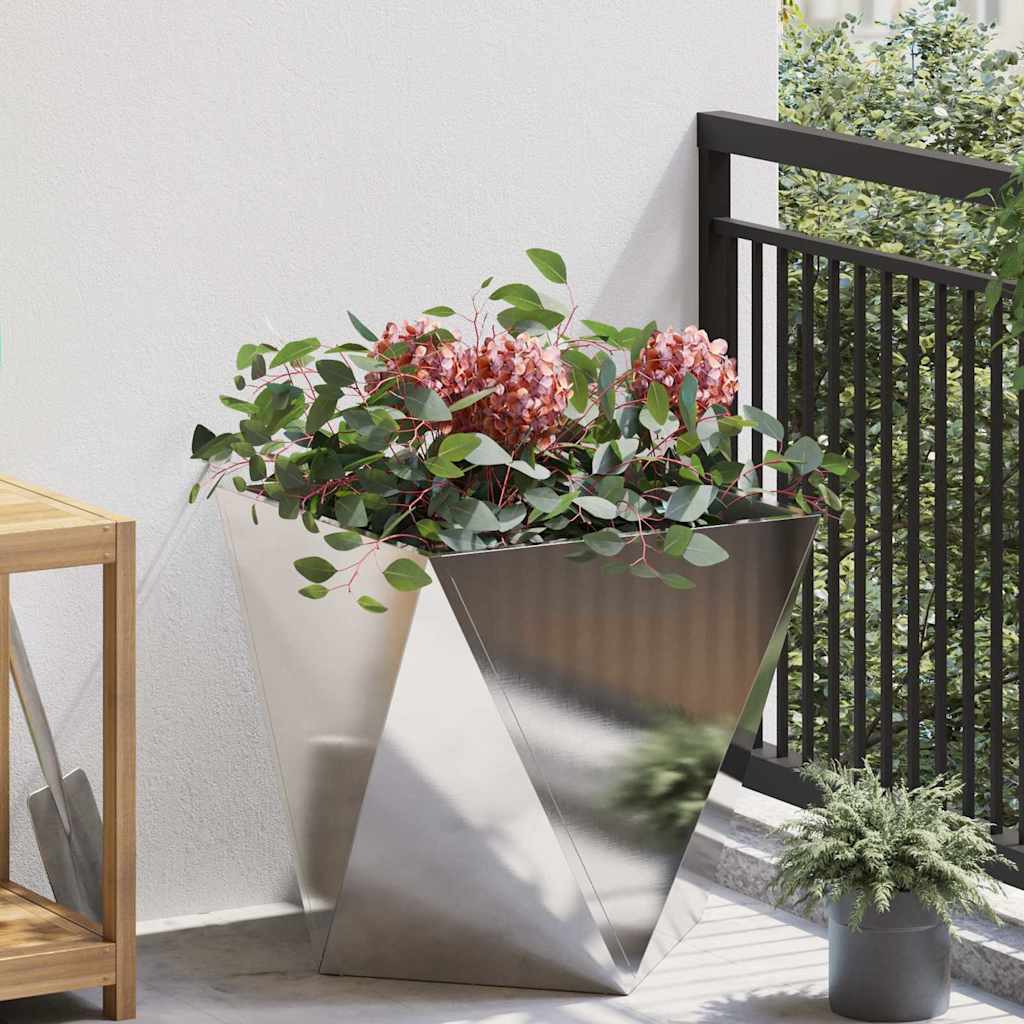 Jardinera Plateado 50 X 50 X 50 Cm Acero Inoxidable_1