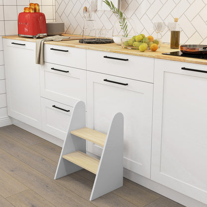 Escada De Apoio Para Crianças Aiyaplay Mdf E Painel Multicamada Branco 43x30x55 Cm_4