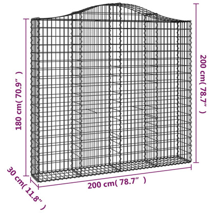 Cestas De Gaviones 2 Uds Forma De Arco Hierro 200x30x180/200 Cm_5