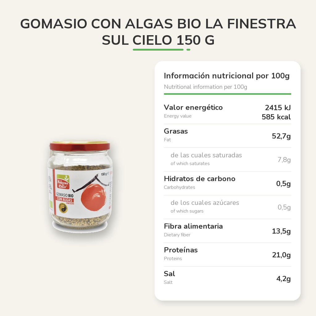 Información nutricional