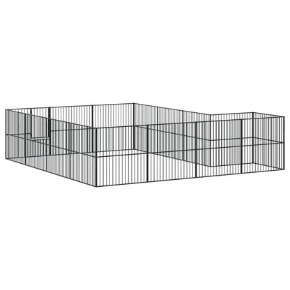 Corralito Para Perros Con 16 Paneles Acero Galvanizado Negro_5