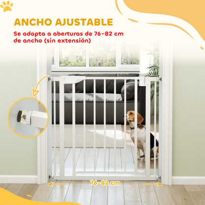 Pawhut Barrera De Seguridad Para Niños Y Perros Ancho De 76-81 Cm Blanco_3