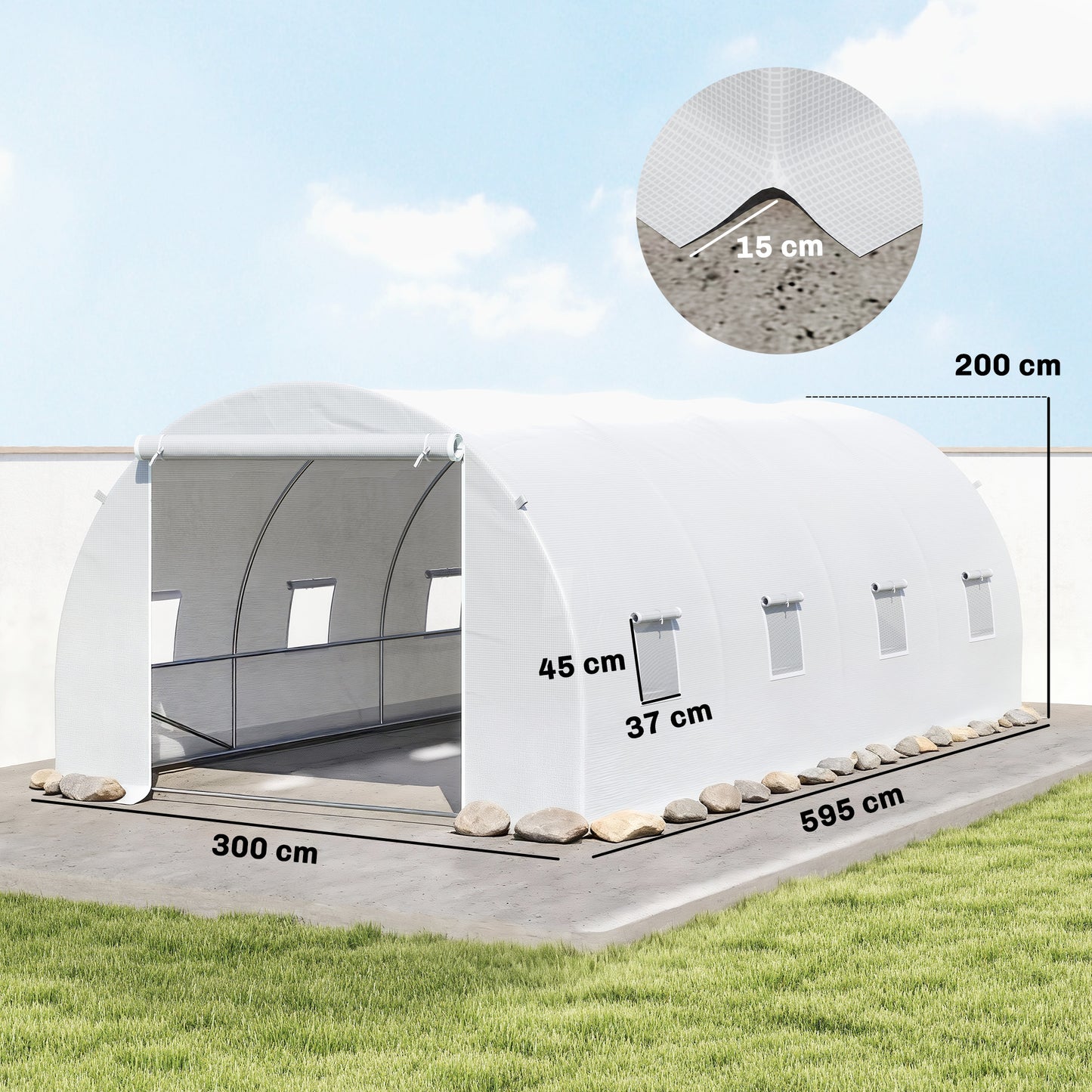 Outsunny Invernadero 6x3x2 M Caseta Para Jardín Terraza Cultivo Plantas Flores_2