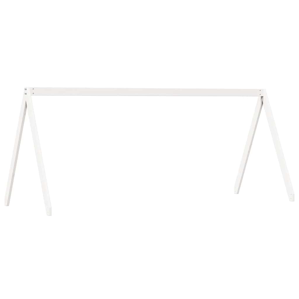 Techo De Cama Infantil Madera Maciza Pino Blanco 199x95,5x88 Cm_0
