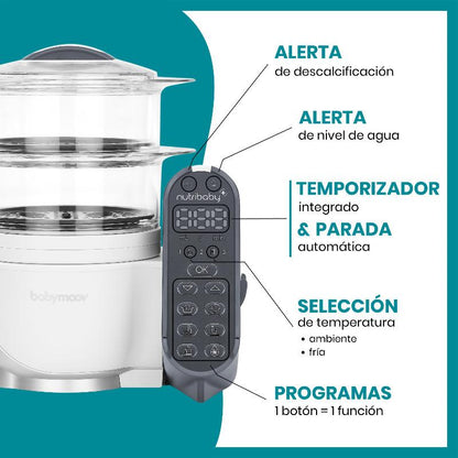Robot multifunción Nutribaby (+) Blanco Babymoov Gris Industrial
