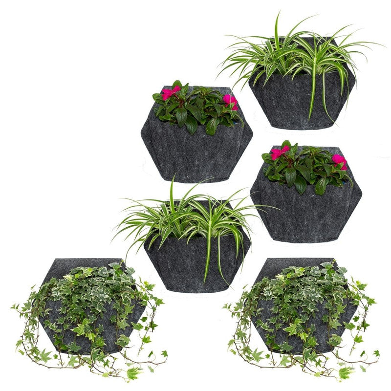 Jardín Vertical Modular Citysens Con Riego Manual De 6 Maceteros – Blanco Con Funda Téxtil Reciclada_4