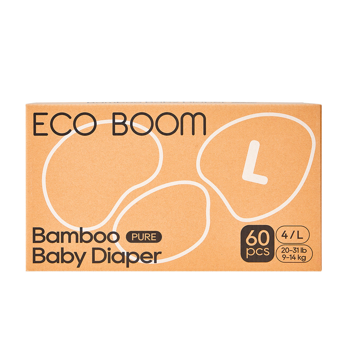 Pañales de Bambú Pure Premium T4 (de 9 a 14 Kg) Ecoboom 60 uds