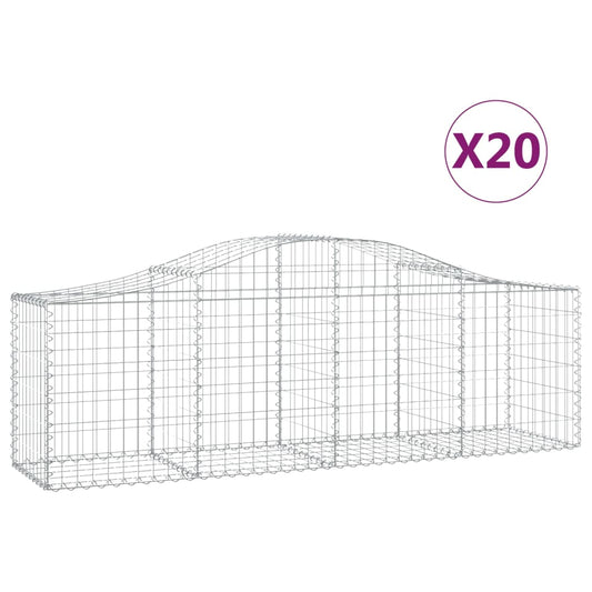 Cestas De Gaviones 20 Uds Forma De Arco Hierro 200x50x60/80 Cm_0