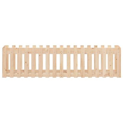 Arriate Elevado Jardín Con Valla Madera Maciza Pino 200x50x50cm_4