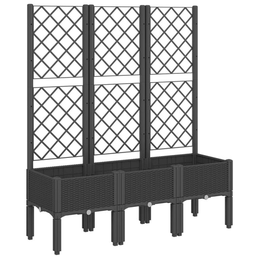 Jardinera Con Enrejado Pp Negro 120x40x142 Cm_0