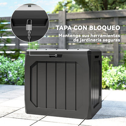 Baúl De Exterior Outsunny Pp Negro 56x45x53 Cm_5