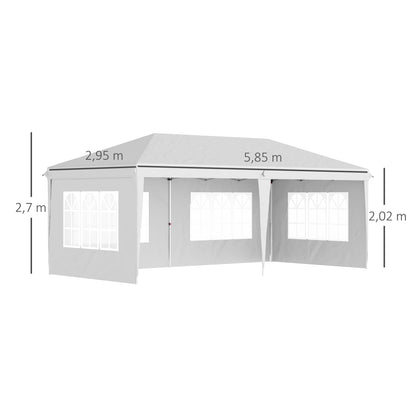 Carpa Plegable Outsunny 585x295x270 Cm Blanco_2