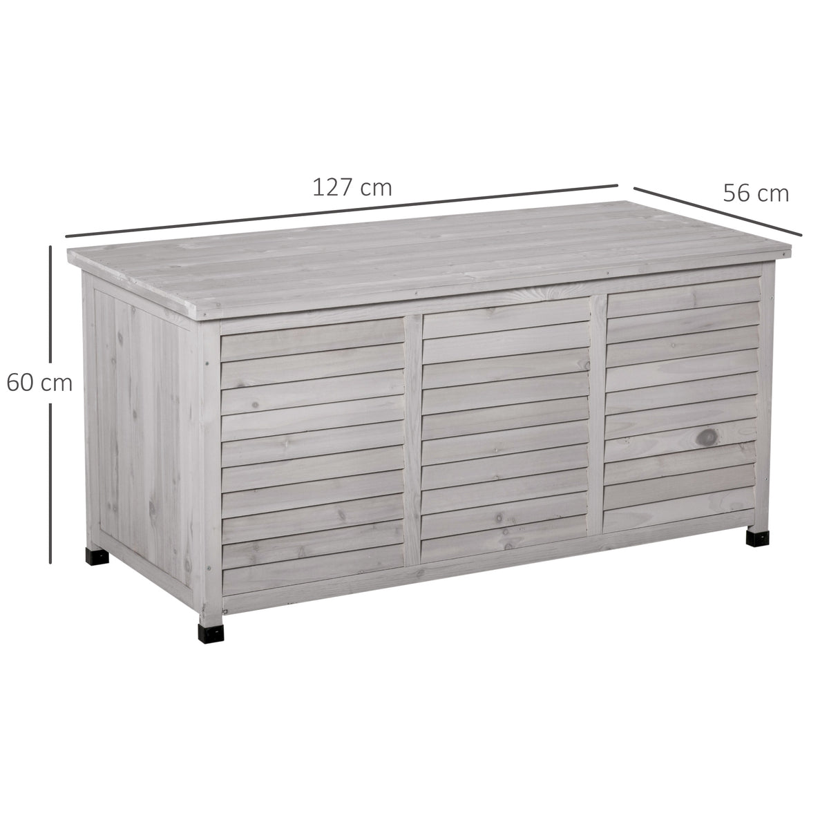 Outsunny Baúl De Almacenaje Exterior 284l Impermeable Con Tapa Abrible Gris_2