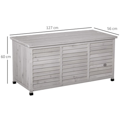 Outsunny Baúl De Almacenaje Exterior 284l Impermeable Con Tapa Abrible Gris_2