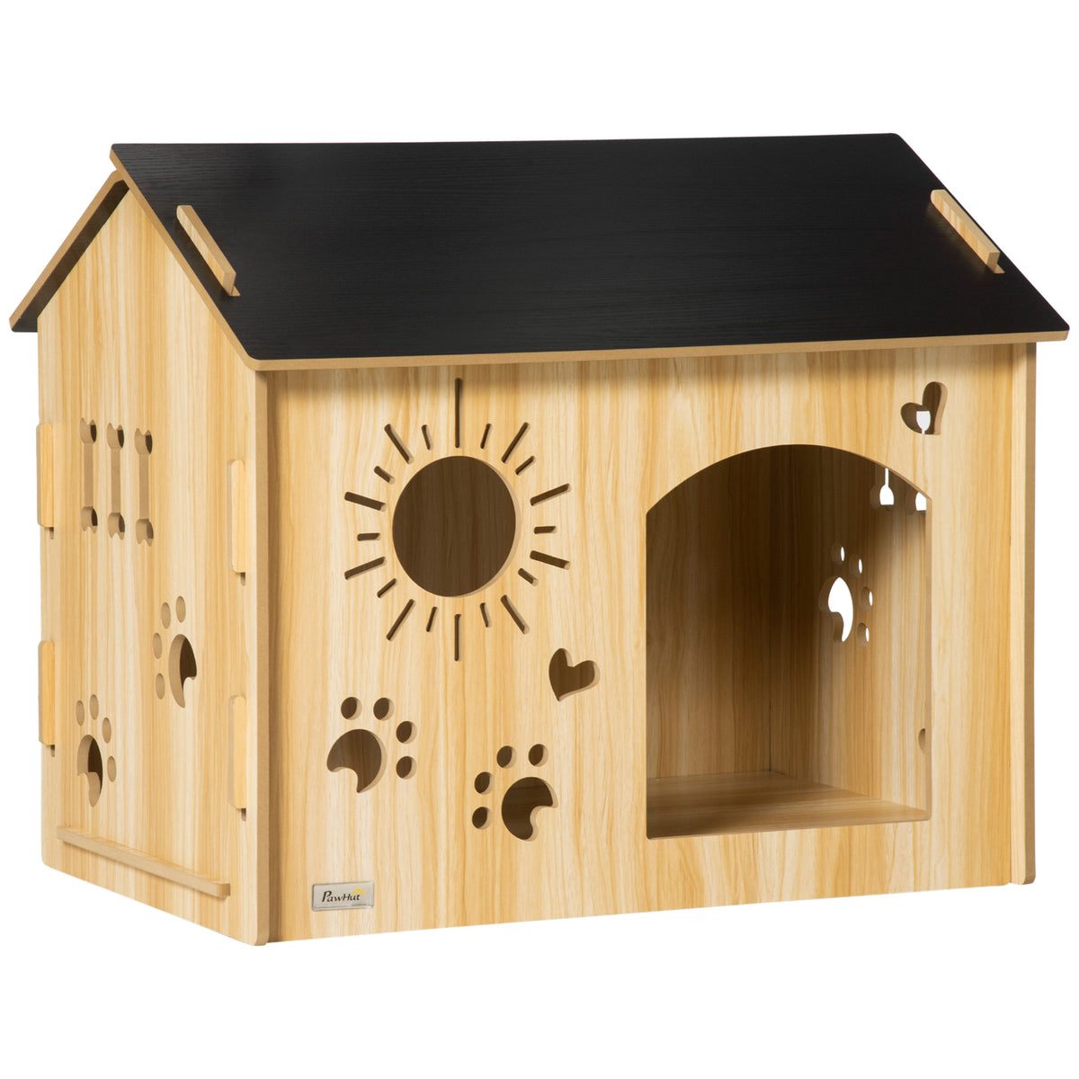 Pawhut Caseta De Madera Para Perros Pequeños Con Puerta Delantera 69x50x58,5 Cm_1