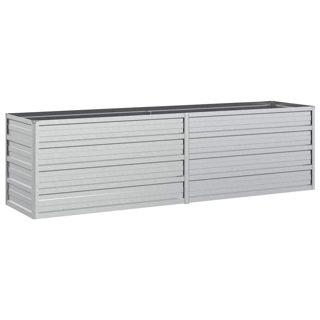 Arriate De Acero Galvanizado Plateado 160x40x45 Cm_0
