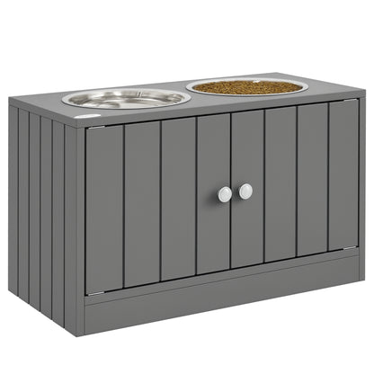 Pawhut Comedero Elevado Para Perros Con 2 Cuencos De Acero Inoxidable 2 Puertas_0