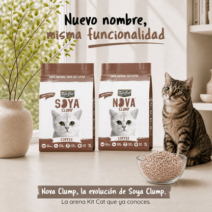 Pack 12 Kit Cat Arena Eco Nova Clump - Coffee 7 L Arena para gatos - Aroma Discreto Café