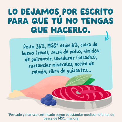 Sobres de comida húmeda Atún &amp; Pollo en Salsa para Gatos Adultos | Edgard &amp; Cooper 85 g