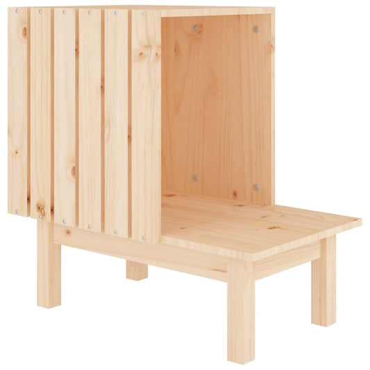 Casa Para Gatos De Madera Maciza De Pino 60x36x60 Cm_0