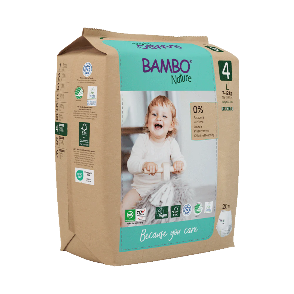 Bambo Nature pants T4 (7-12kg) 20 uds