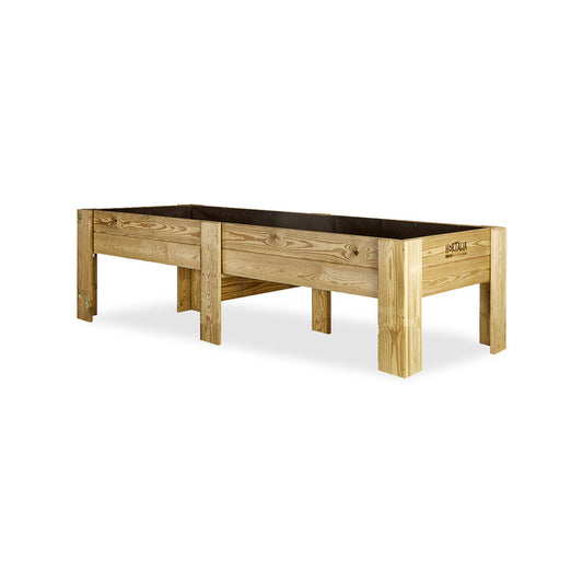 Mesa De Cultivo Elevada Madera Tratada Exterior Hortalia Gardenbrico XXl40 200x80x40 Cm_0