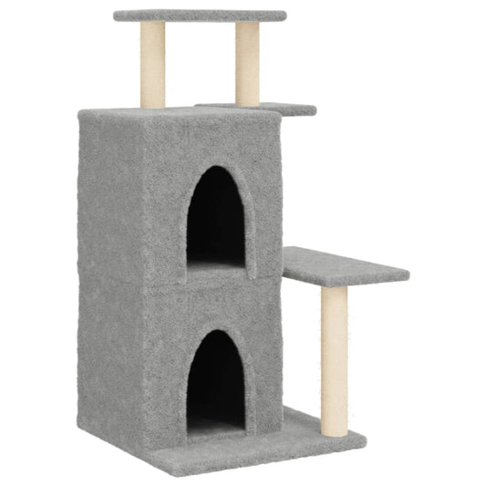 Rascador Para Gatos Con Postes De Sisal Gris Claro 97 Cm_0
