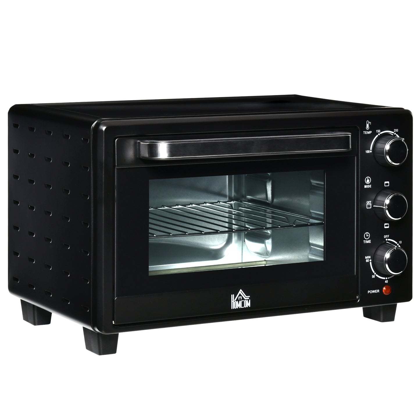 Homcom Horno Eléctrico De Sobremesa De 21l 1400w Con Temporizador Negro_0