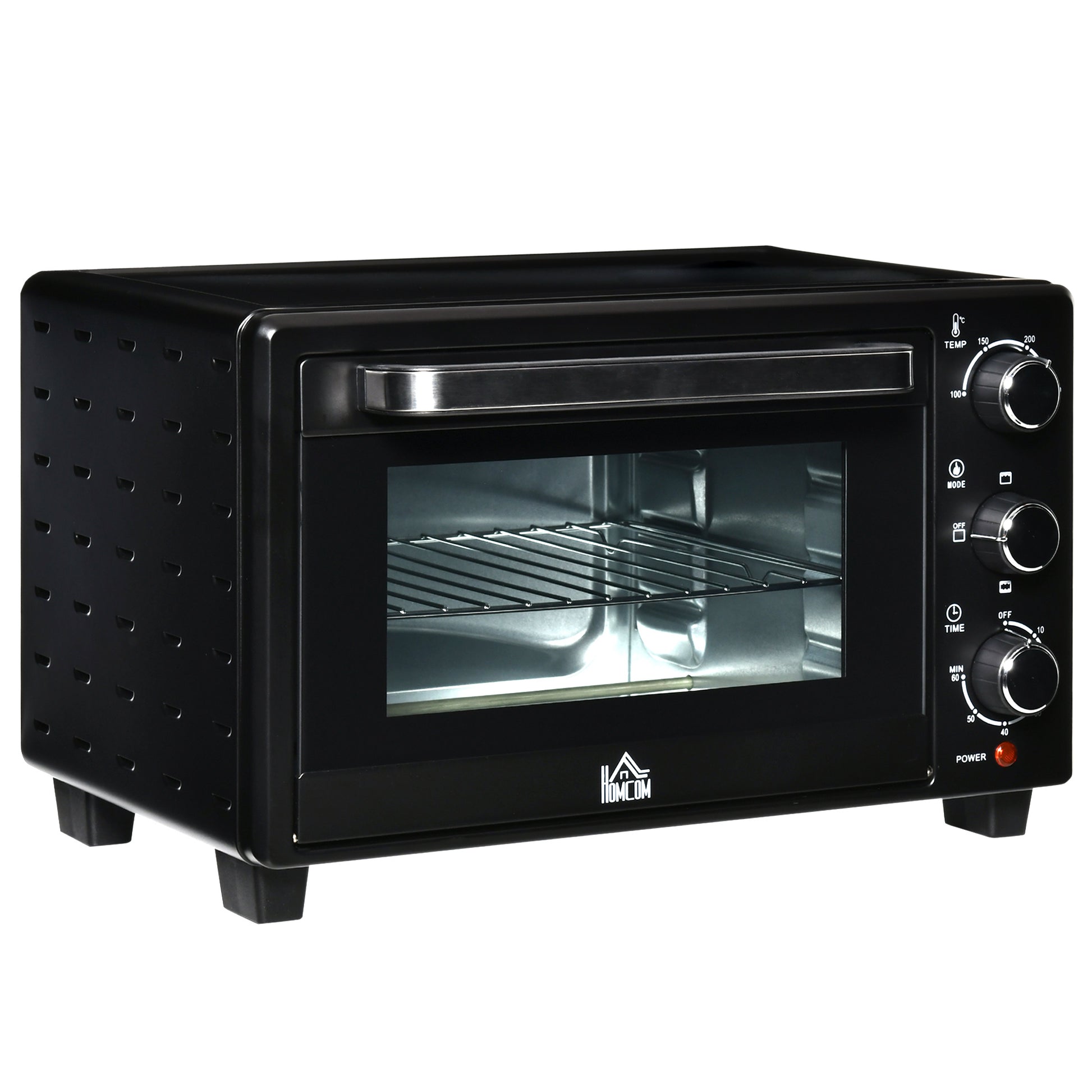 Homcom Horno Eléctrico De Sobremesa De 21l 1400w Con Temporizador Negro_0