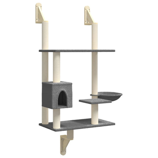 Árbol Rascador Para Gatos De Pared Gris Oscuro 153 Cm_0
