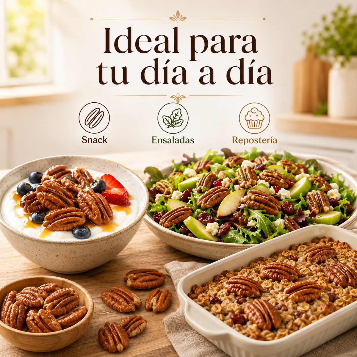 Mitades De Nuez Pecana Mantecosa - Envasadas Al Vacío - Pack 2 X 600g (2 Envases Retail) | Fruto Seco Ecológico Premium_5
