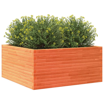 Jardinera De Madera Maciza Pino Marrón Cera 100x100x46 Cm_3