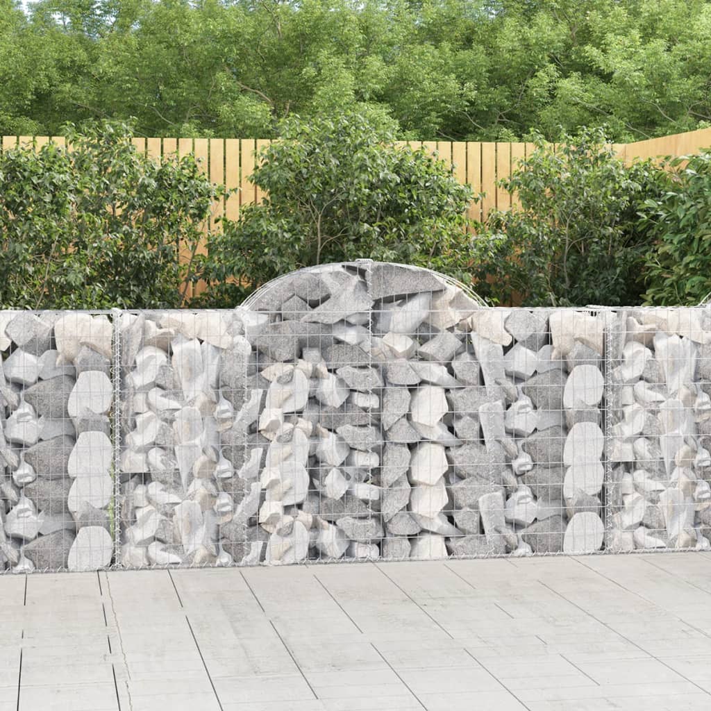 Cestas De Gaviones 7 Uds Forma De Arco Hierro 200x30x100/120 Cm_1