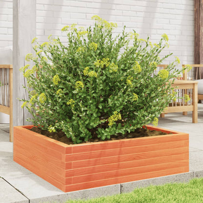 Jardinera De Madera Maciza Pino Marrón Cera 80x80x23 Cm_2