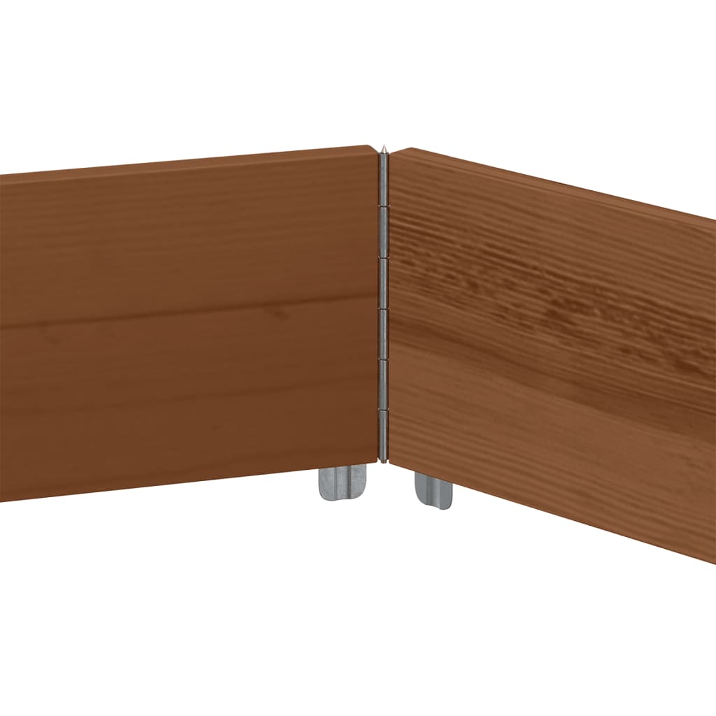 Arriate Elevado Hexagonal Madera Maciza Pino Marrón 160x160 Cm_4